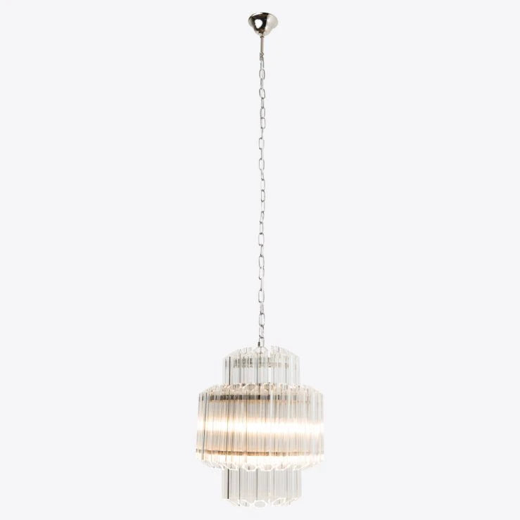 Pure White Lines Clear Piccolo Palermo Chandelier