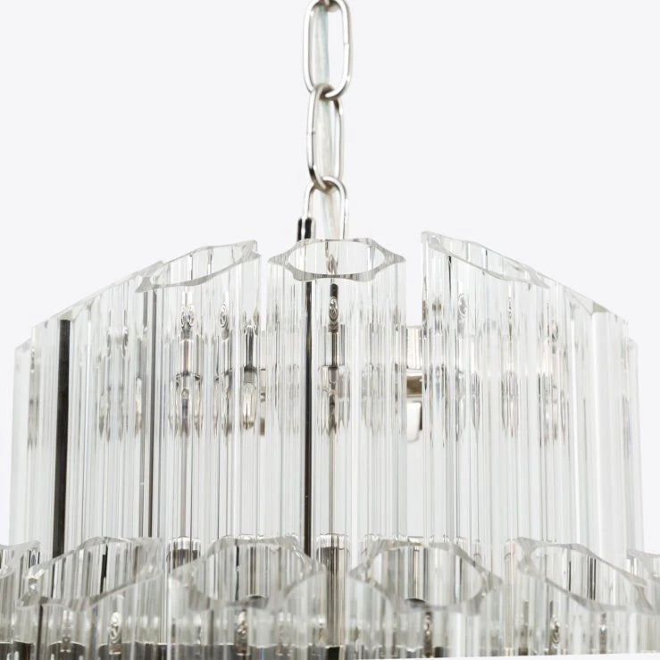 Pure White Lines Clear Piccolo Palermo Chandelier