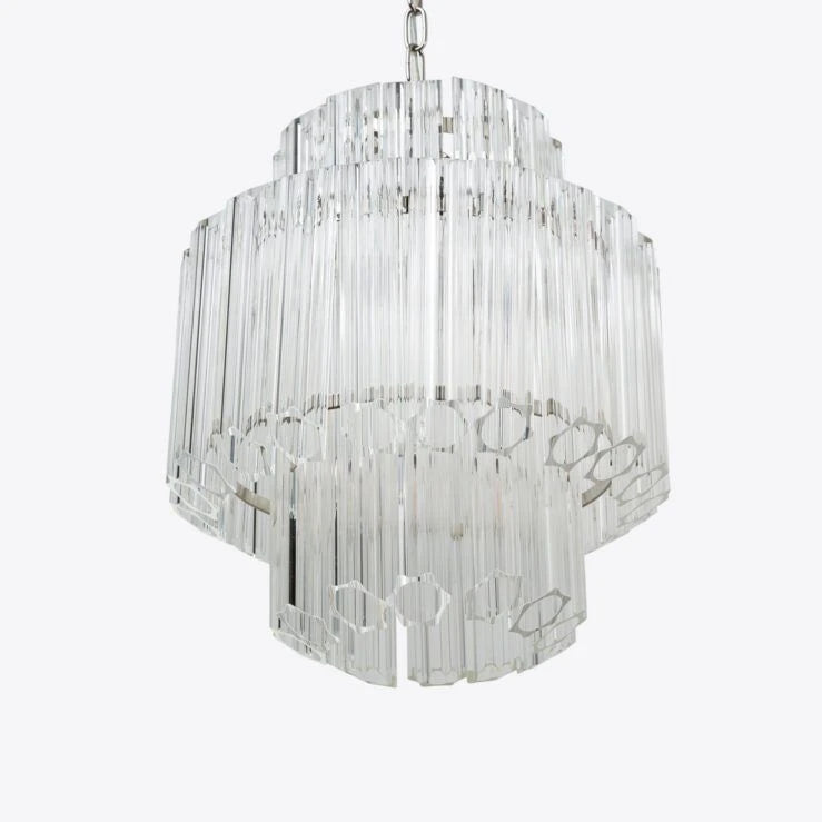 Pure White Lines Clear Piccolo Palermo Chandelier