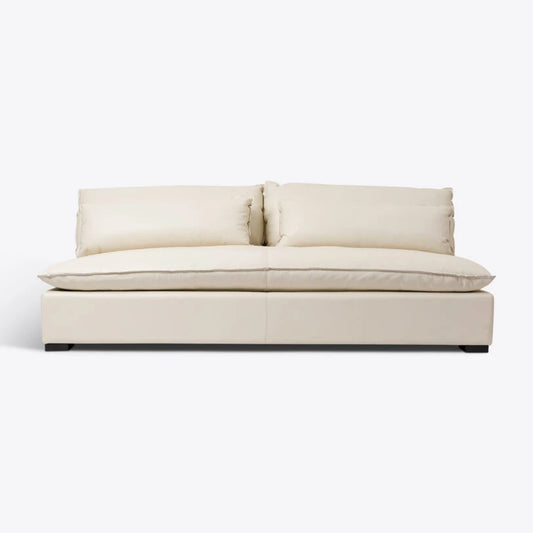 Pure White Lines Cortina White Leather Amalfi Sofa