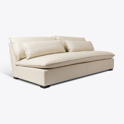 Pure White Lines Cortina White Leather Amalfi Sofa