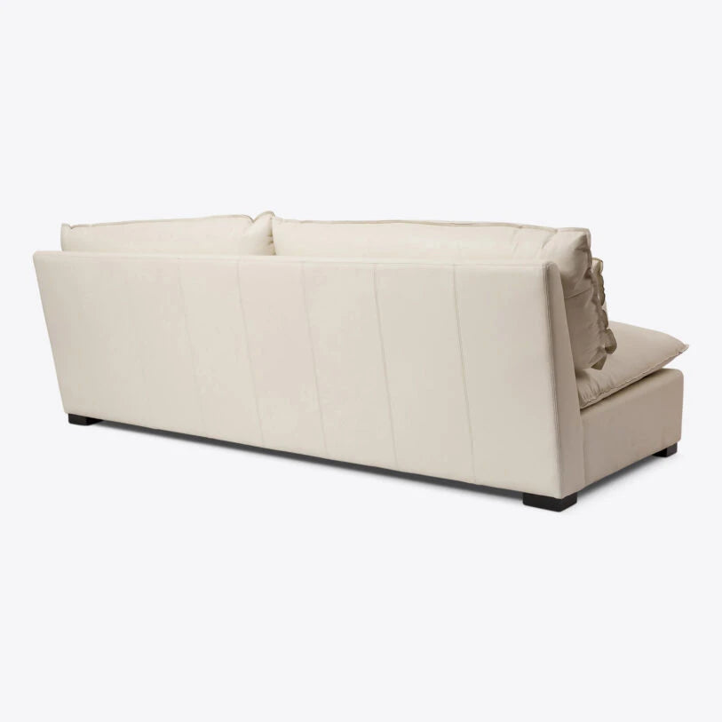 Pure White Lines Cortina White Leather Amalfi Sofa