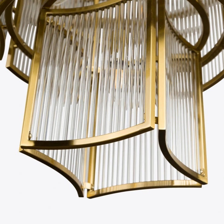 Pure White Lines Brass Monte Carlo Grande Chandelier