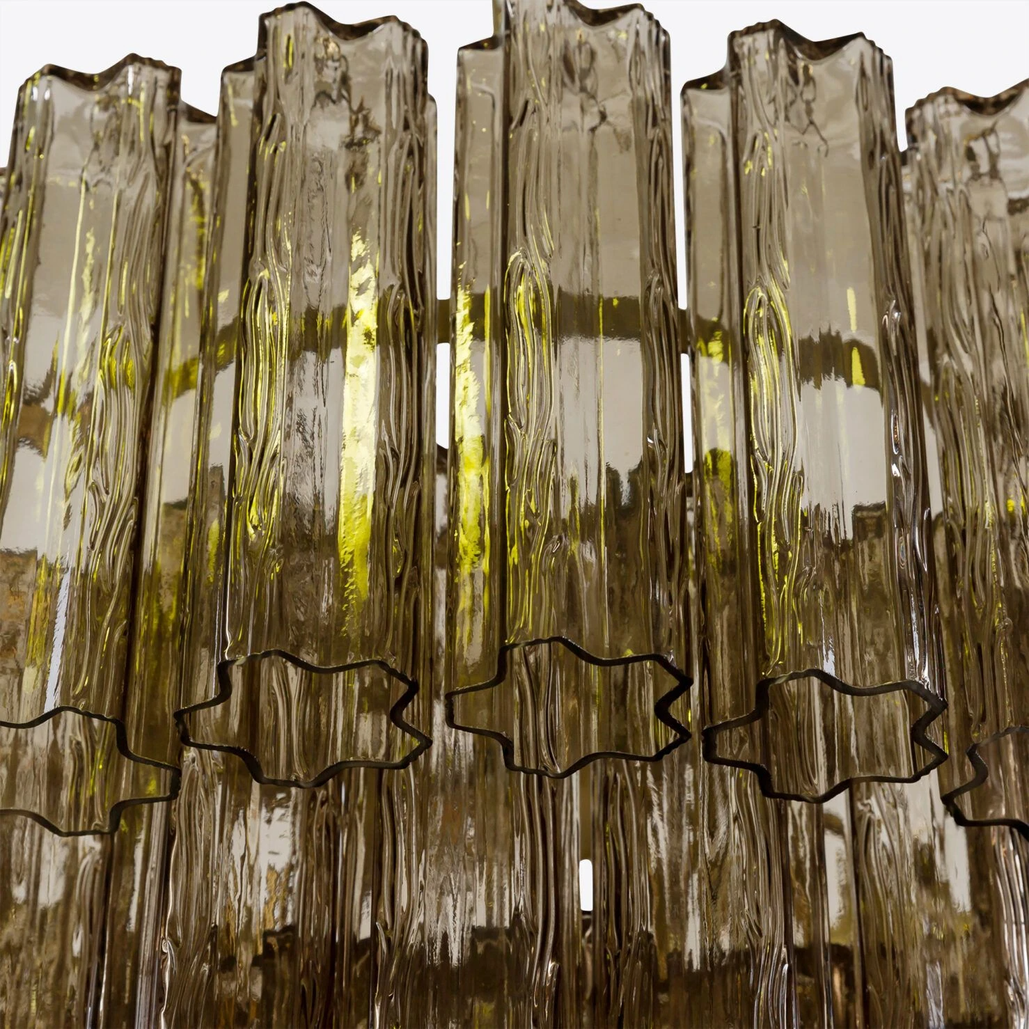 Pure White Lines - Medium Treviso Chandelier - Smoked Quartz