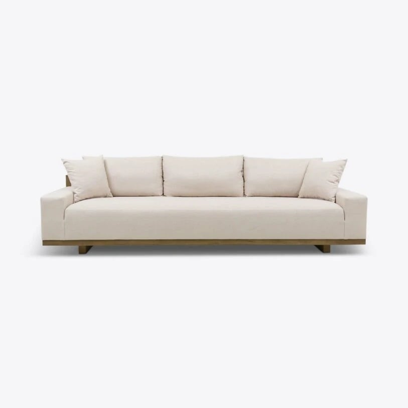 Pure White Lines Bondi Linen Sofa