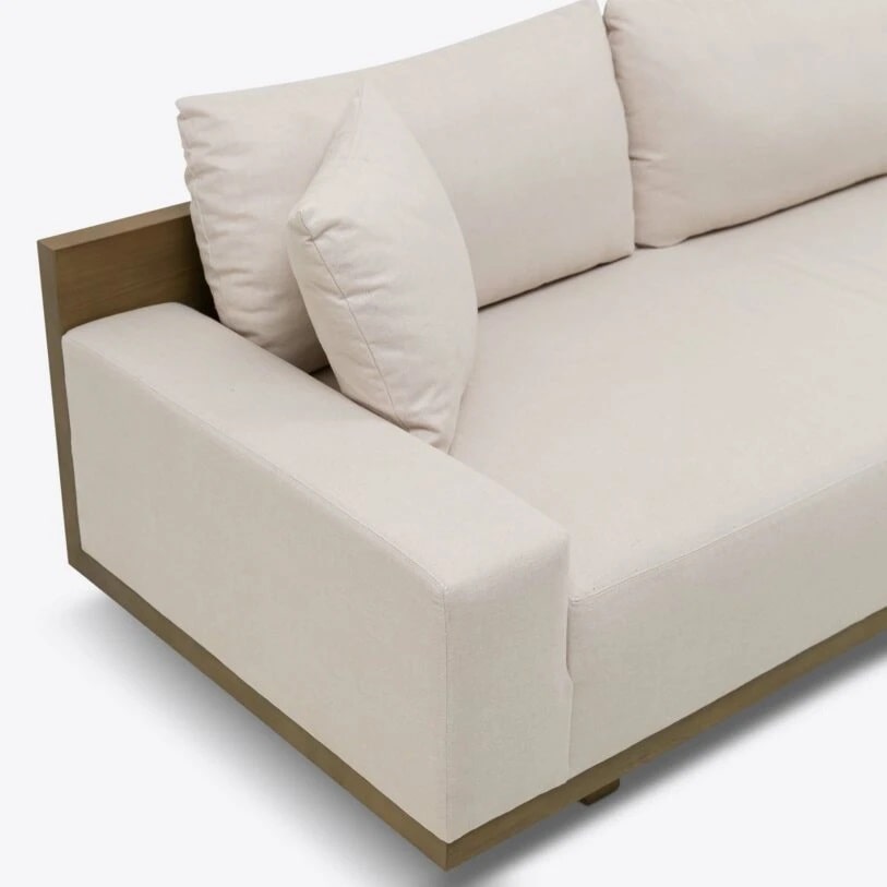 Pure White Lines Bondi Linen Sofa