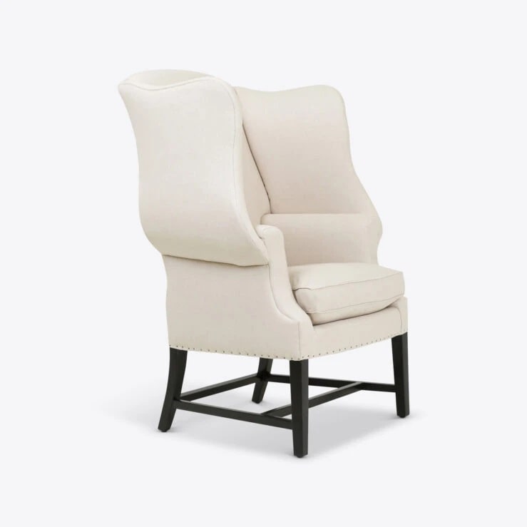 Pure White Lines Winchester Linen Wingback Armchair