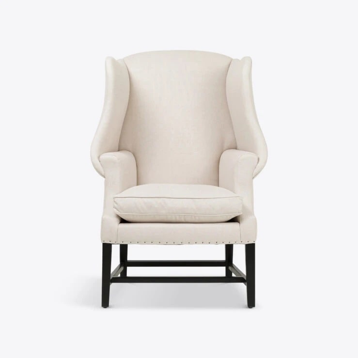 Pure White Lines Winchester Linen Wingback Armchair