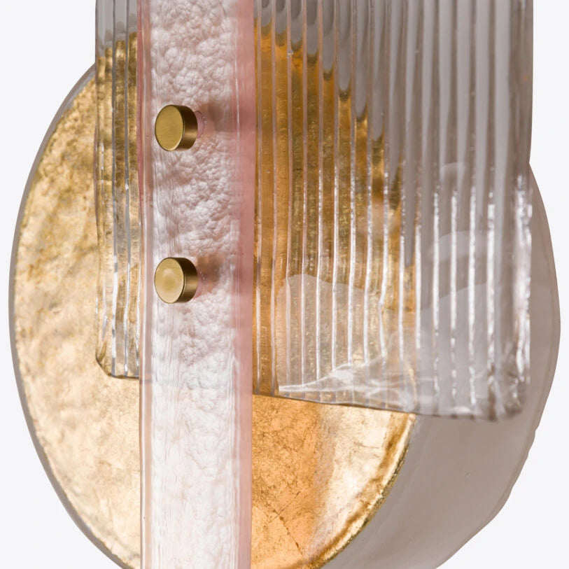 Pure White Lines Hera Murano Style Wall Light