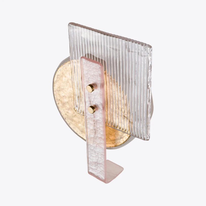 Pure White Lines Hera Murano Style Wall Light
