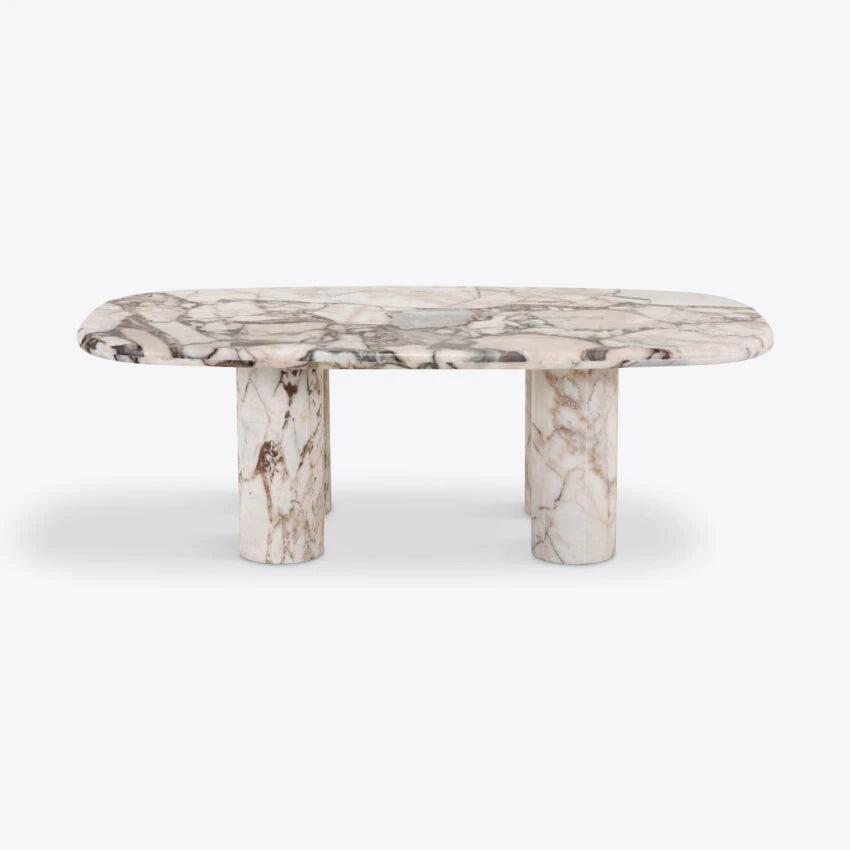 Pure White Lines Malibu Marble Coffee Table