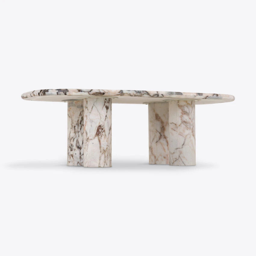 Pure White Lines Malibu Marble Coffee Table