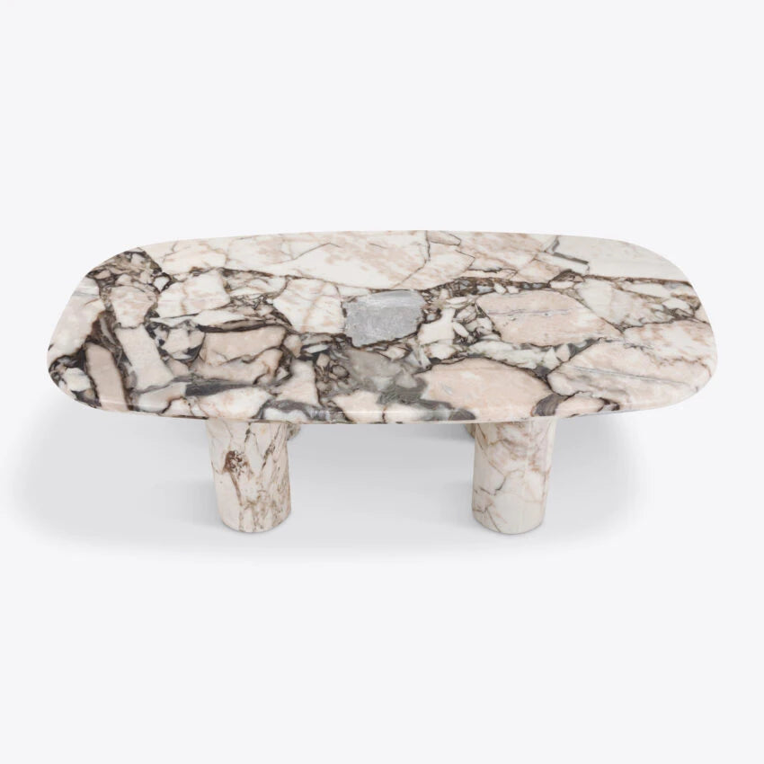 Pure White Lines Malibu Marble Coffee Table