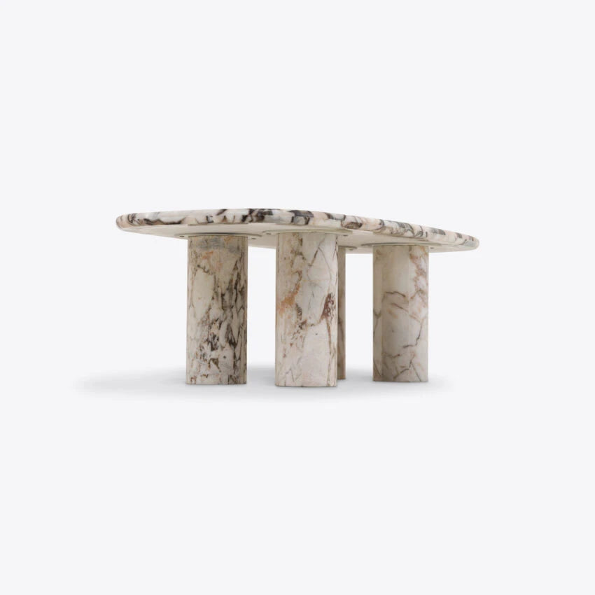 Pure White Lines Malibu Marble Coffee Table