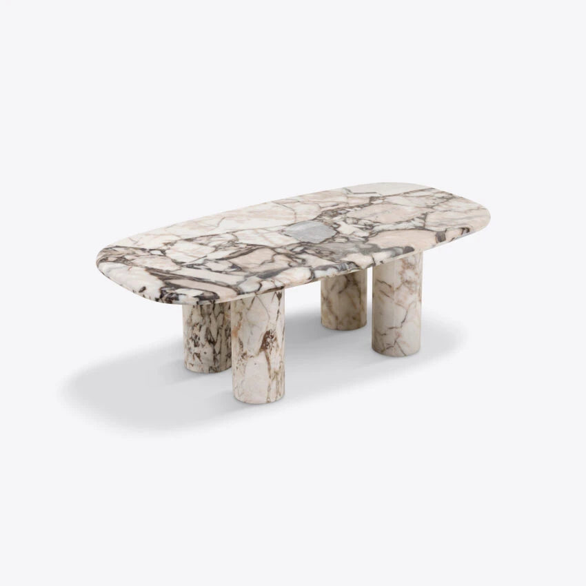 Pure White Lines Malibu Marble Coffee Table