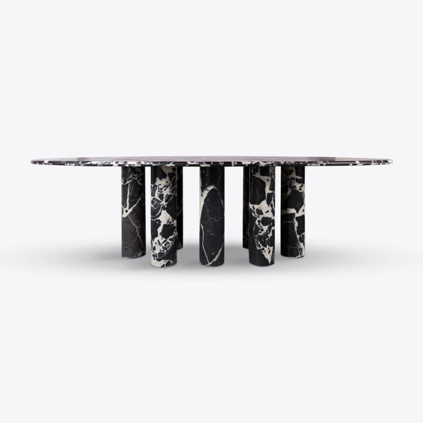 Pure White Lines Olivia Marble Dining Table – Napoleon black