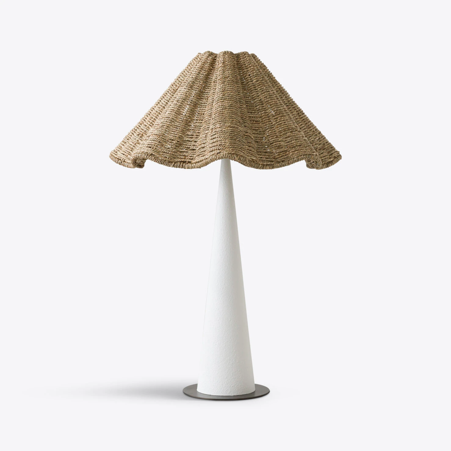 Pure White Lines - Gigi Table Lamp - Seagrass Shade