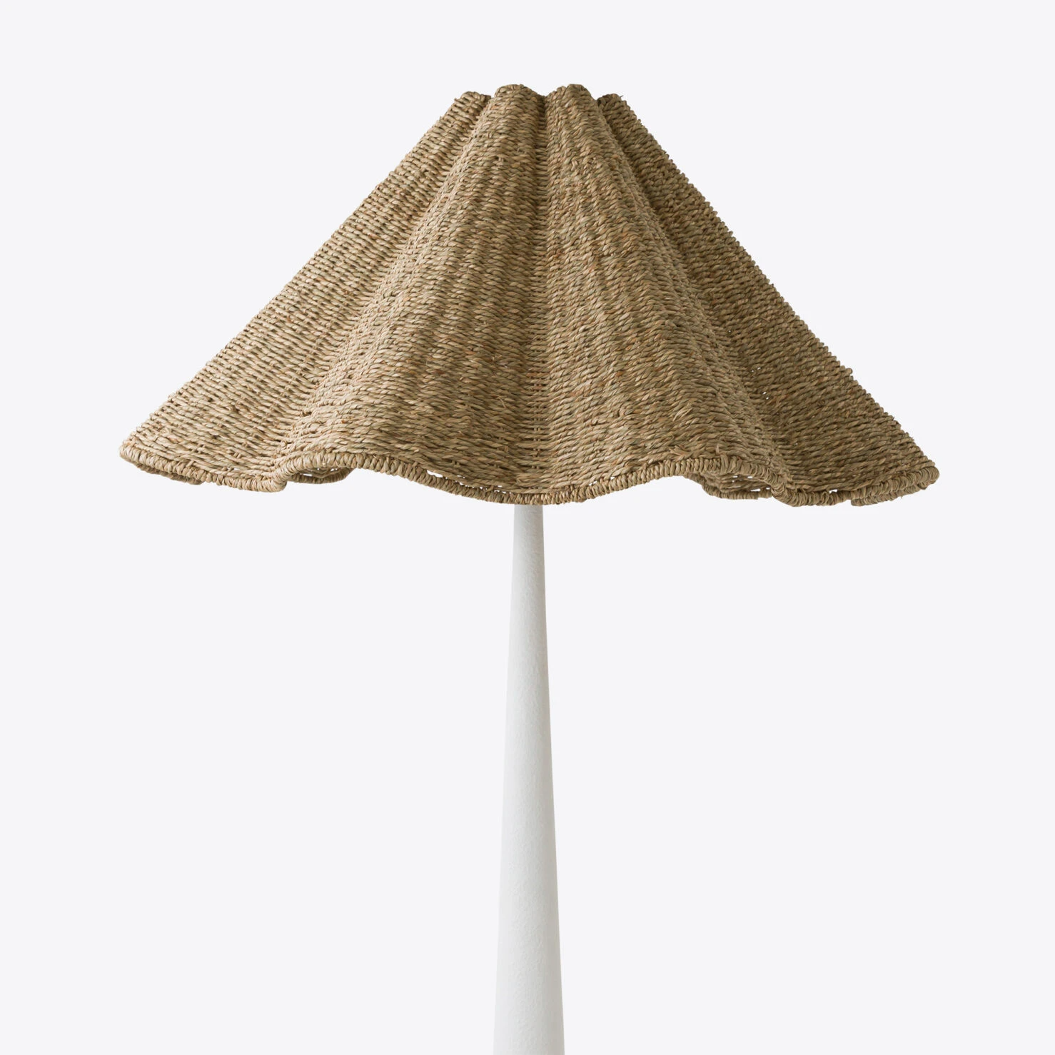 Pure White Lines - Gigi Standing Lamp - Seagrass Shade