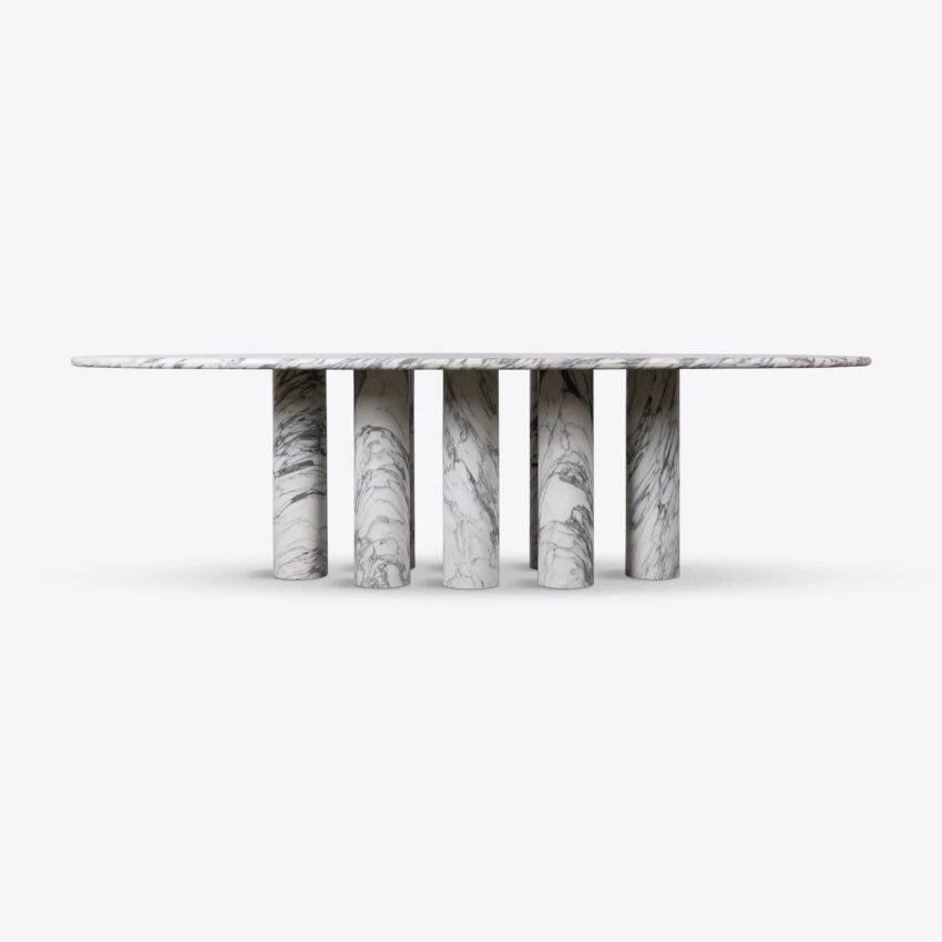 Pure White Lines Olivia Marble Dining Table – Arabescato