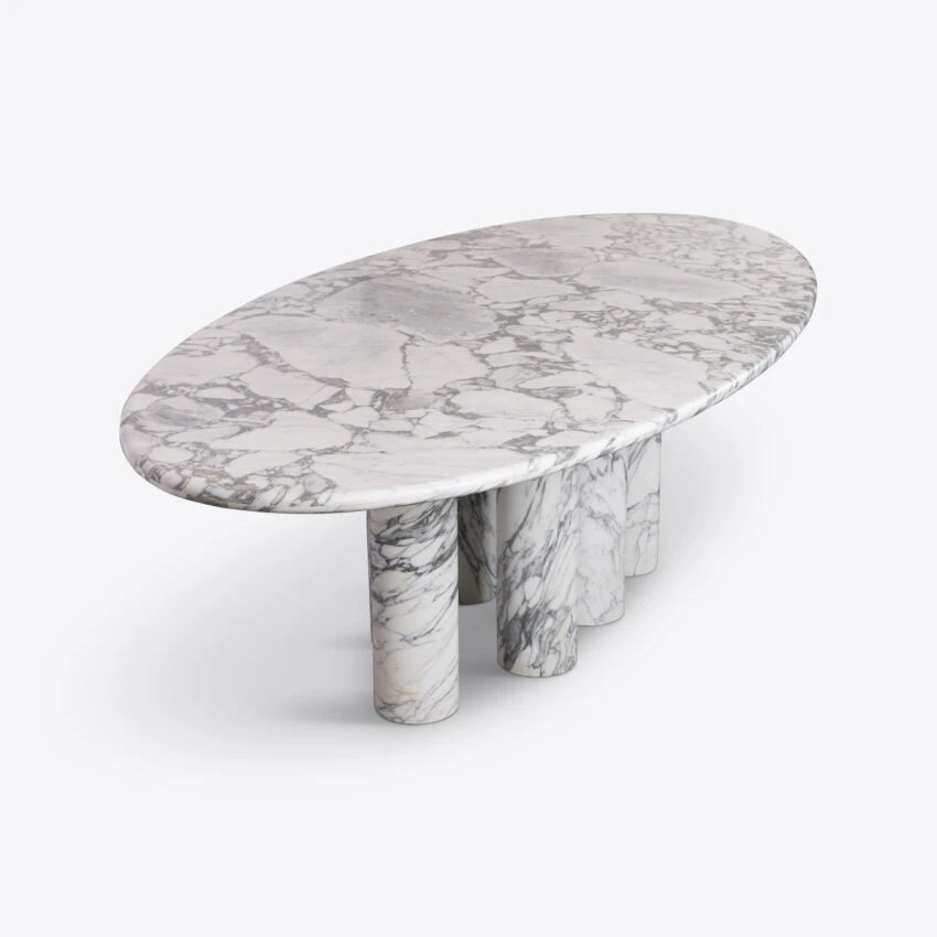 Pure White Lines Olivia Marble Dining Table – Arabescato