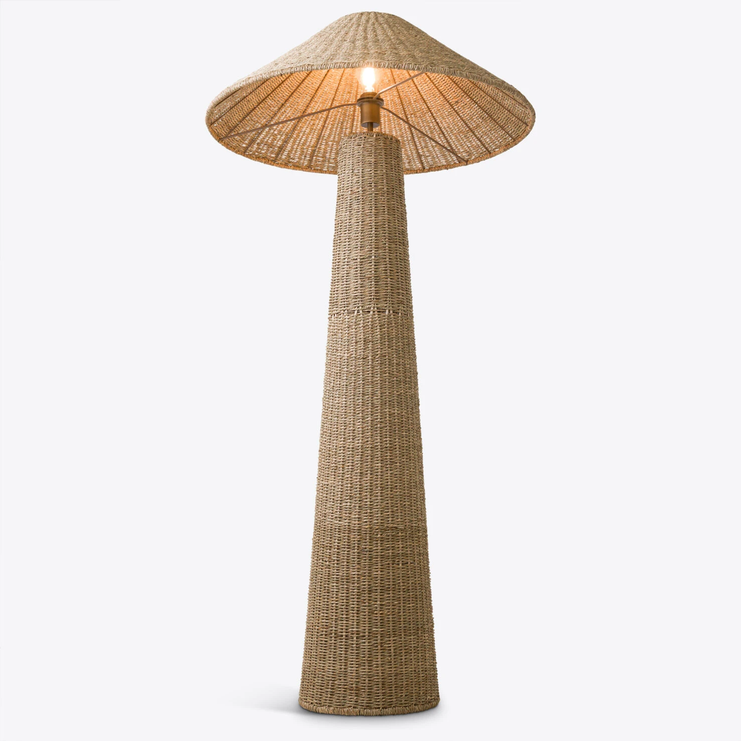Pure White Lines - Hanoi Seagrass Standing Lamp