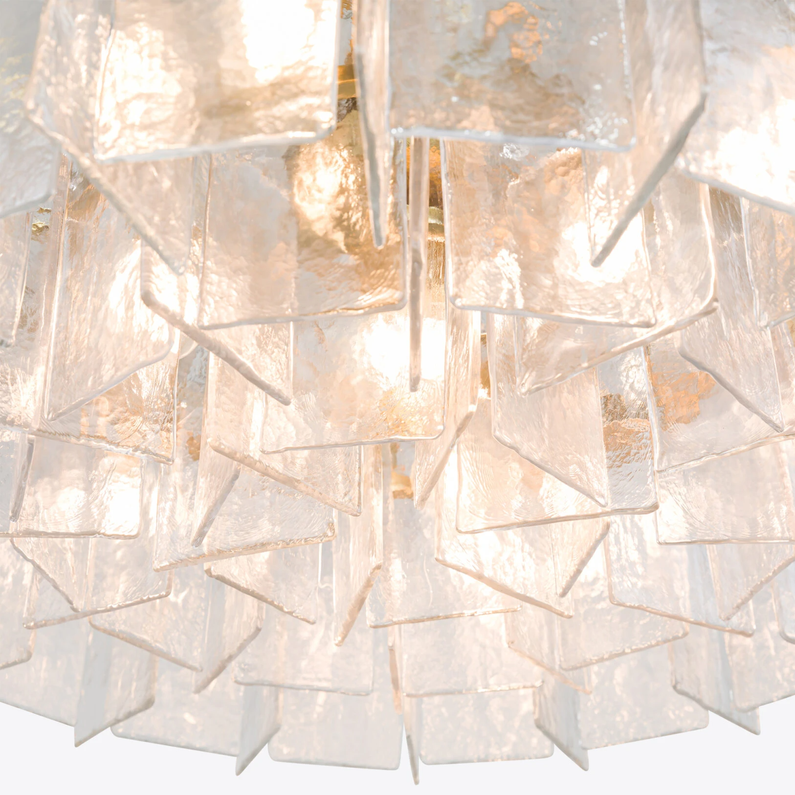 Pure White Lines - Berlin Chandelier - Clear Glass - Small