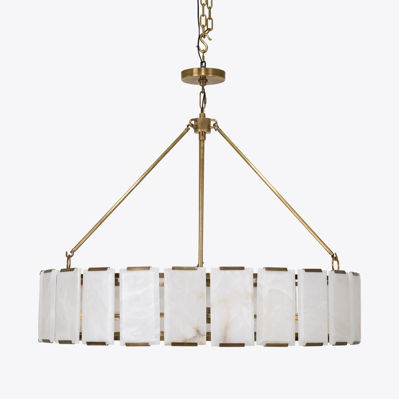Pure White Lines - Winnie Alabaster Chandelier - Large