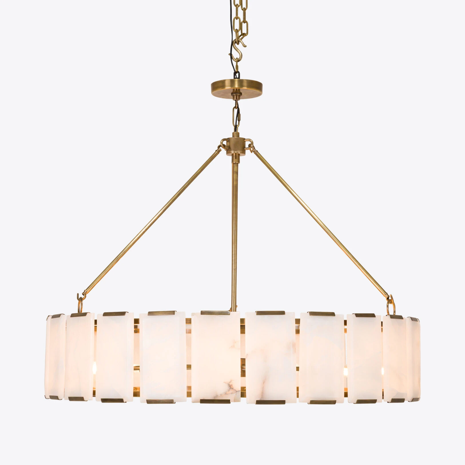 Pure White Lines - Winnie Alabaster Chandelier - Large