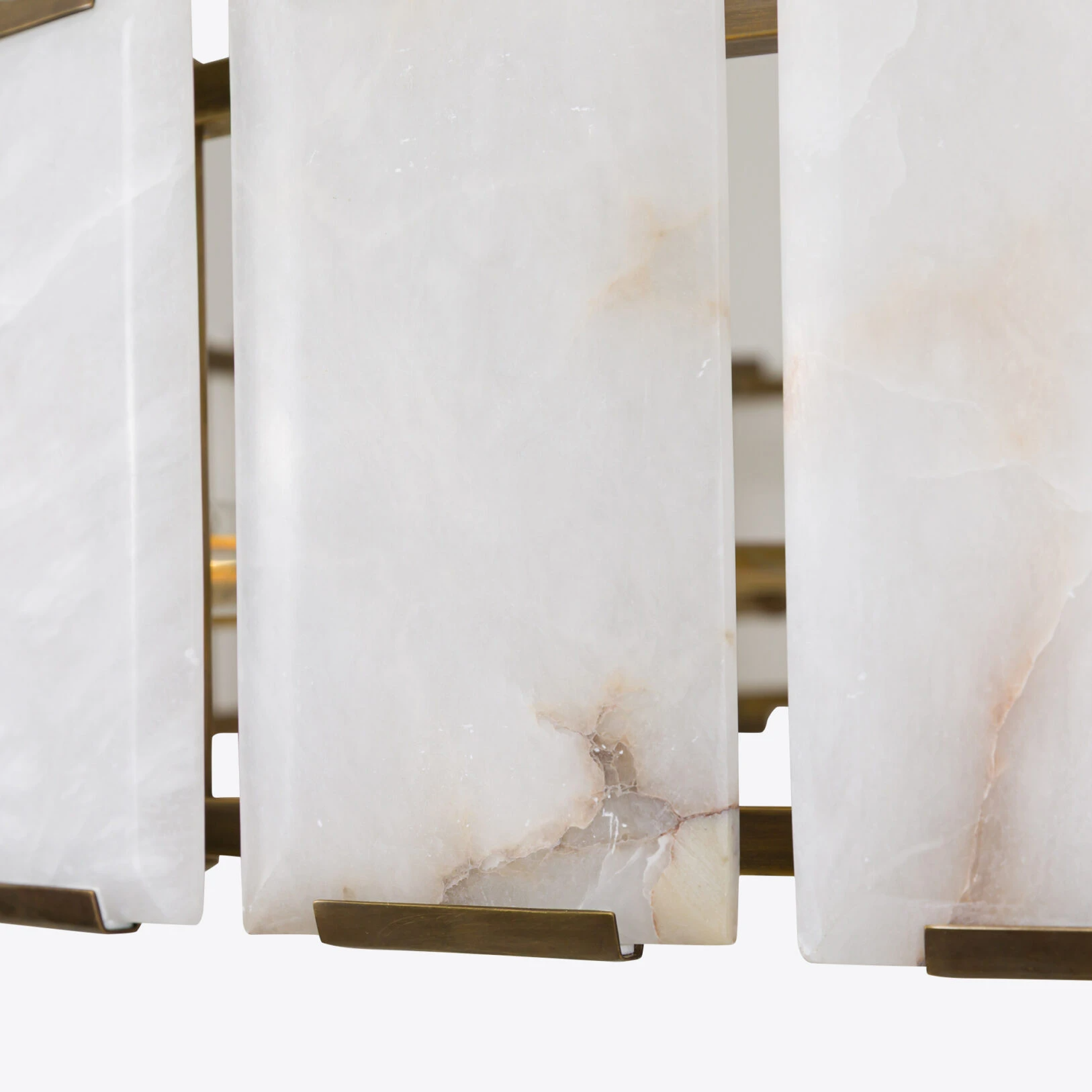 Pure White Lines - Winnie Alabaster Chandelier - Large