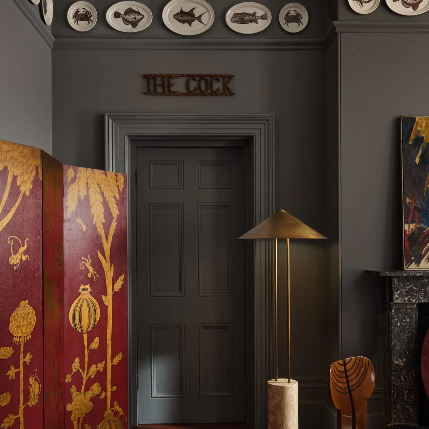 Pure White Lines - Titan Floor Lamp - Aged Brass