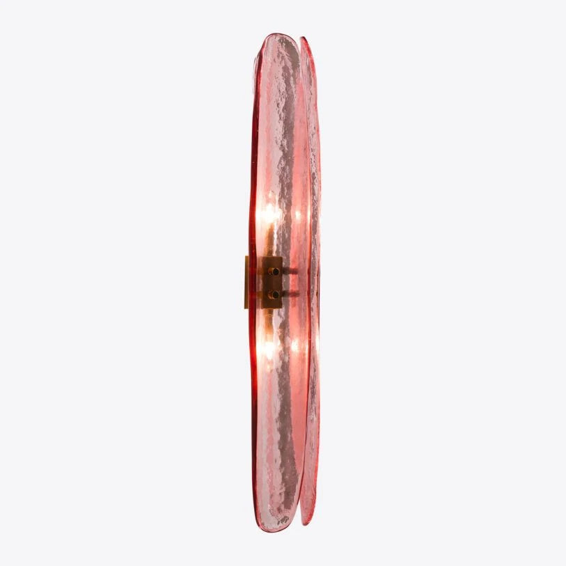 Pure White Lines Pink Dahlia Wall Light