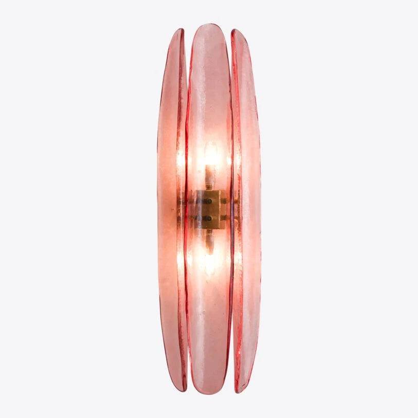 Pure White Lines Pink Dahlia Wall Light