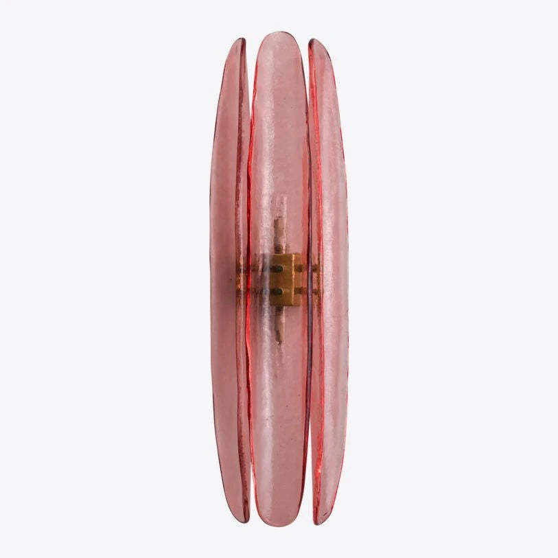 Pure White Lines Pink Dahlia Wall Light