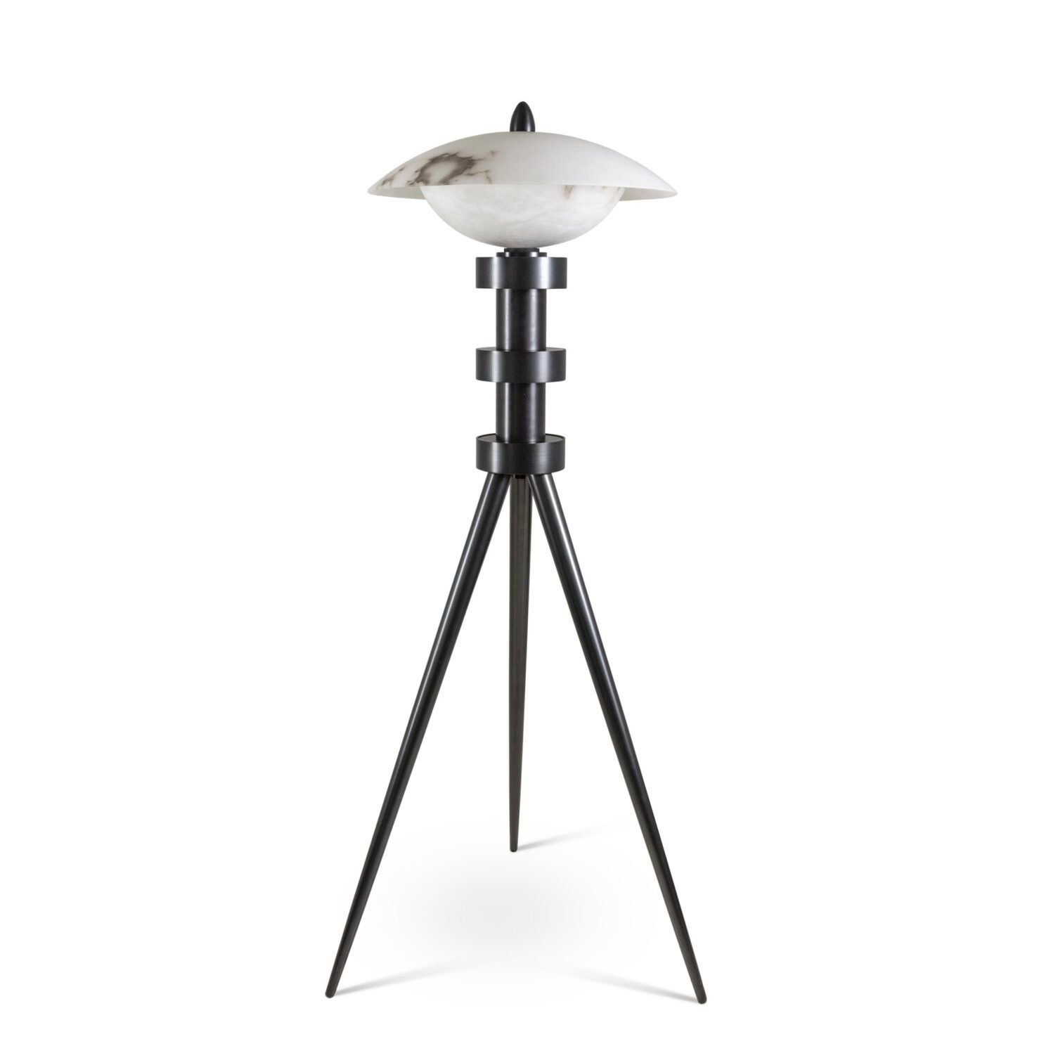 Pure White Lines - Eli Alabaster Floor Lamp