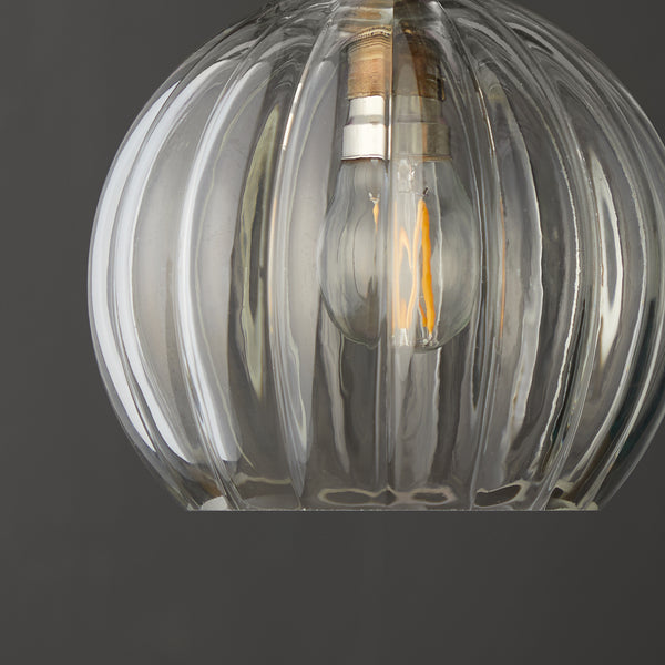 Pooky - Pumpkin Pendant Light Shade - Smaller - Clear Glass