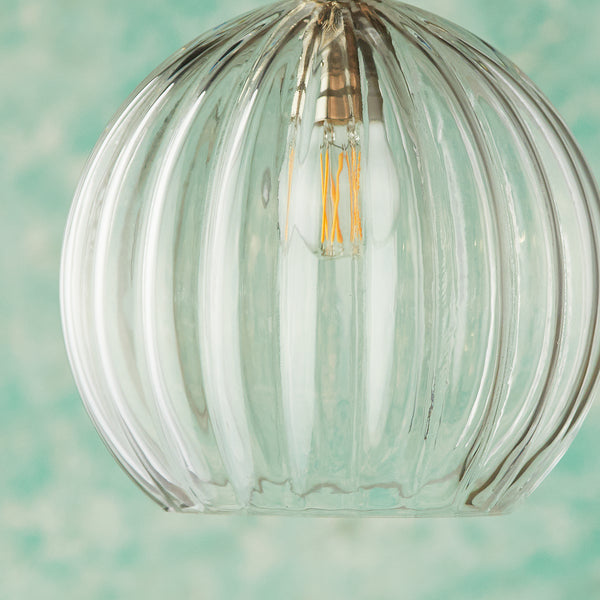 Pooky - Pumpkin Pendant Light Glass Shade - Regular - Clear Glass
