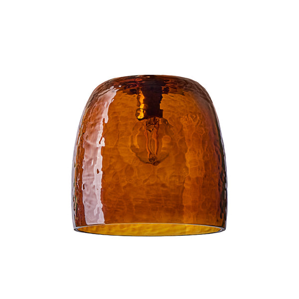 Pooky - Rory Pendant Shade -  Amber Hammered Glass