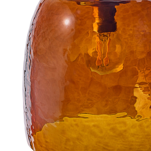 Pooky - Rory Pendant Shade -  Amber Hammered Glass