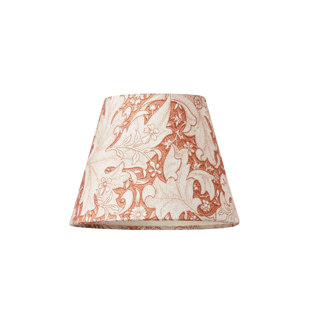 Pooky - 18cm Pendant Shade - Brick Dust Wallflower Printed Cotton - Morris & Co.