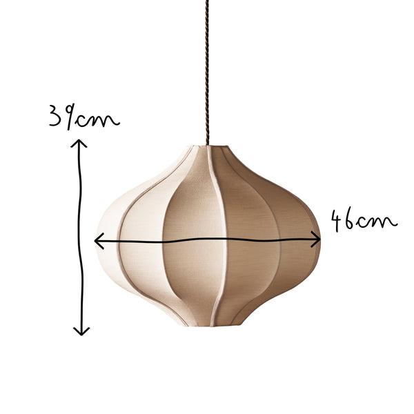 Pooky - Onion Space Pendant Light Shade - Small - Sand Raw Silk