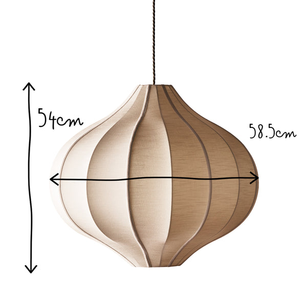 Pooky - Onion Space Pendant Light Shade - Large - Sand Raw Silk