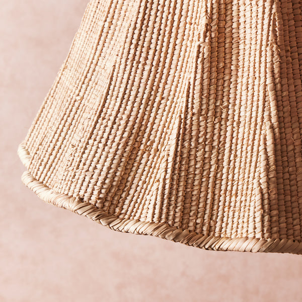Pooky - Wonky Wave Pendant Light Shade - Larger - Natural Woven Palm Basket