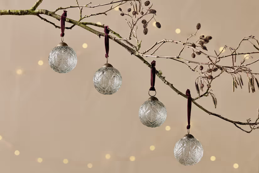 Nkuku - Patta Baubles - Clear - (Set of 4)