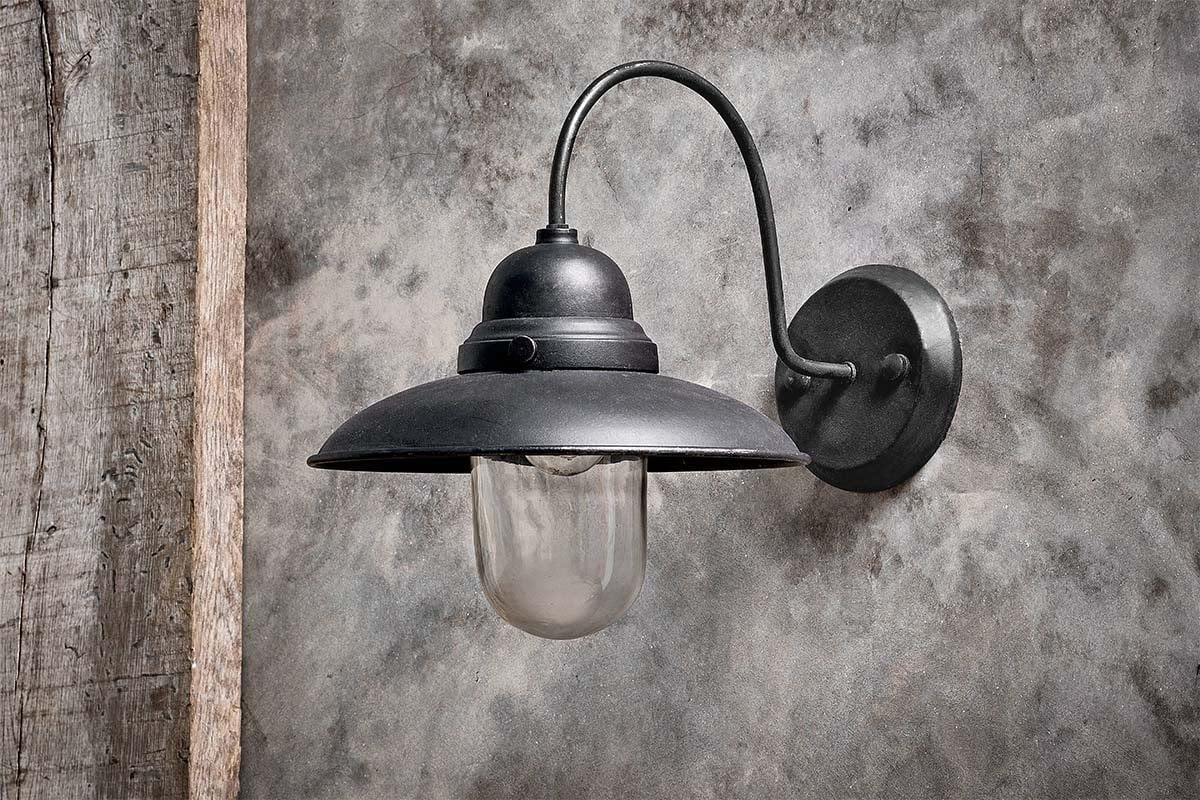 Nkuku - Phena Swan Neck Metal Wall Lamp - Outdoor