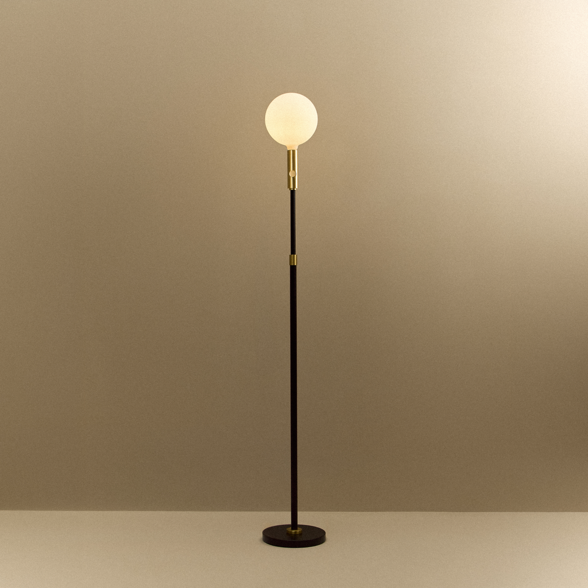 Tala Poise Adjustable Floor Lamp in Brass + Sphere V