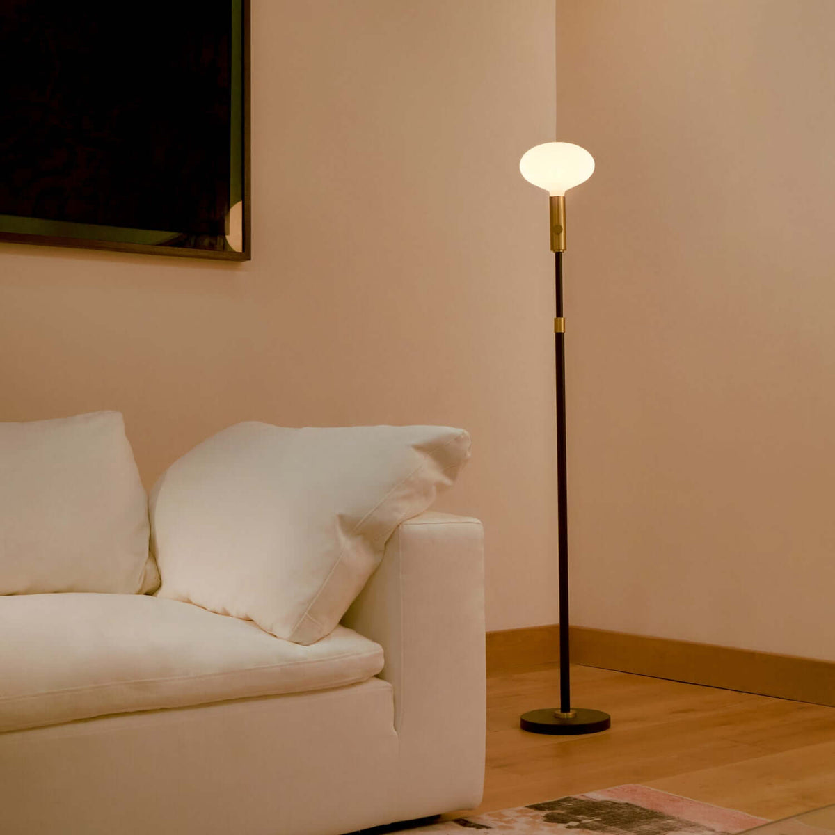 Tala Poise Adjustable Floor Lamp in Brass + Oval II