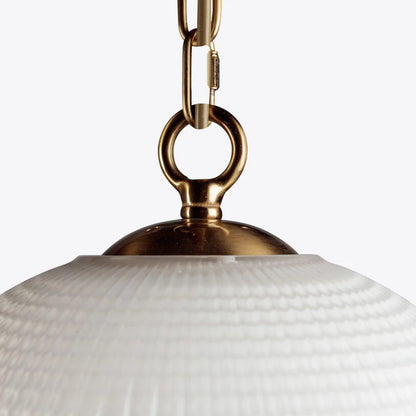 Pure White Lines Opaline Parisian Globe Pendant