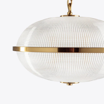 Pure White Lines Clear Fitzroy pendant light with brass trim - available in 2 sizes