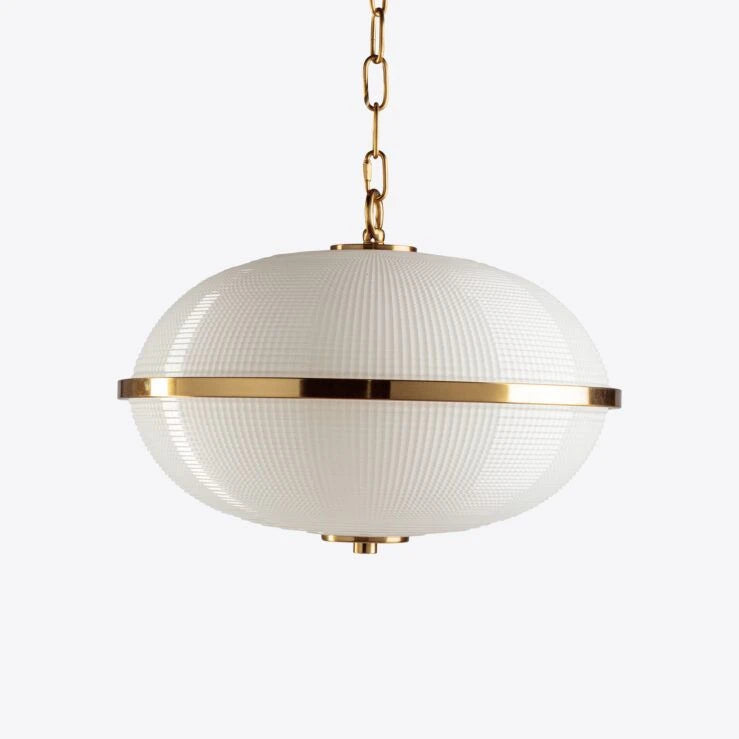 Pure White Lines - Opaline Fitzroy Pendant – 2 Sizes Available