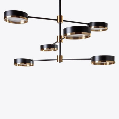 Pure White Lines Black Tiered Moscow Chandelier